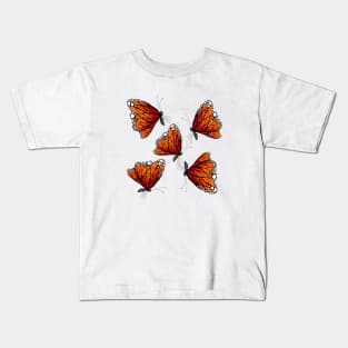 Orange Butterfly Kids T-Shirt